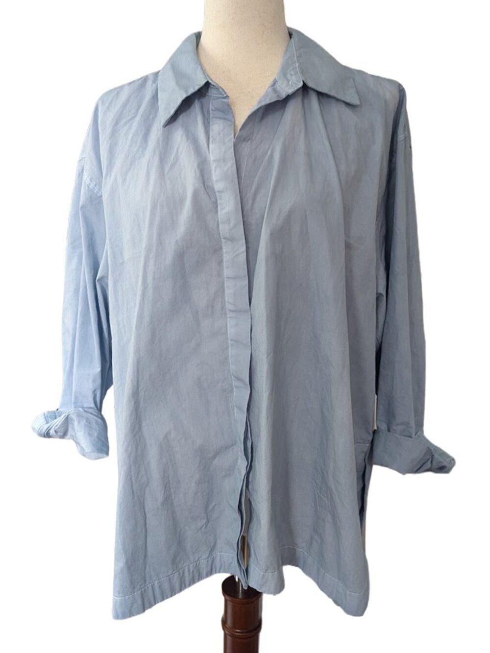 Banana Republic Hand Dyed Oversized Cotton Button Down Shirt